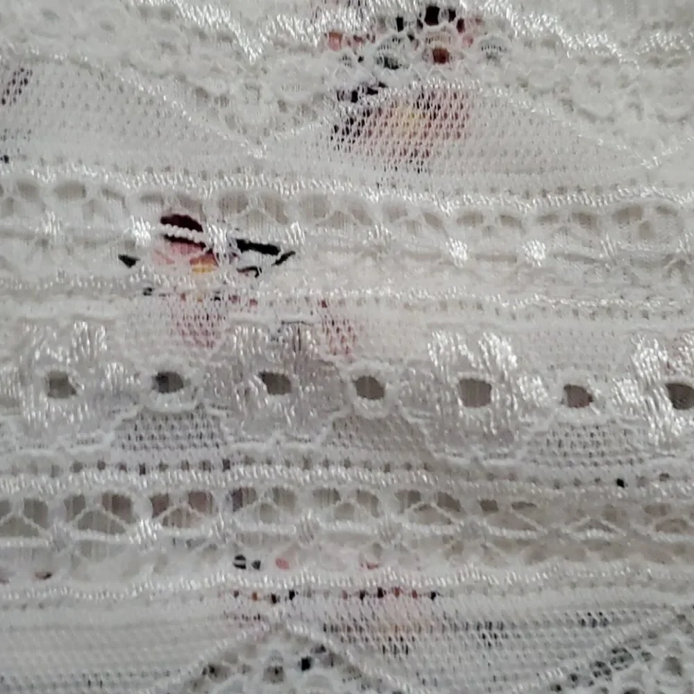Justice Girls Size 12 Floral Lace Edged Short Sleeve Top